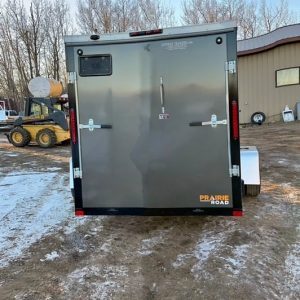 2024 New Prairie Road 6' x 12' v-nose enclosed cargo trailer with a ramp rear door